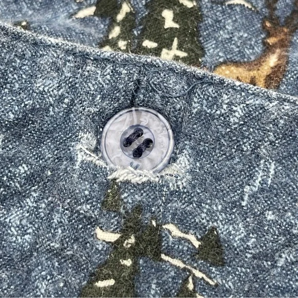 Vtg Flannel Northern Reflections One Piece Pajamas Adult Large Open Backside - Picture 14 of 14